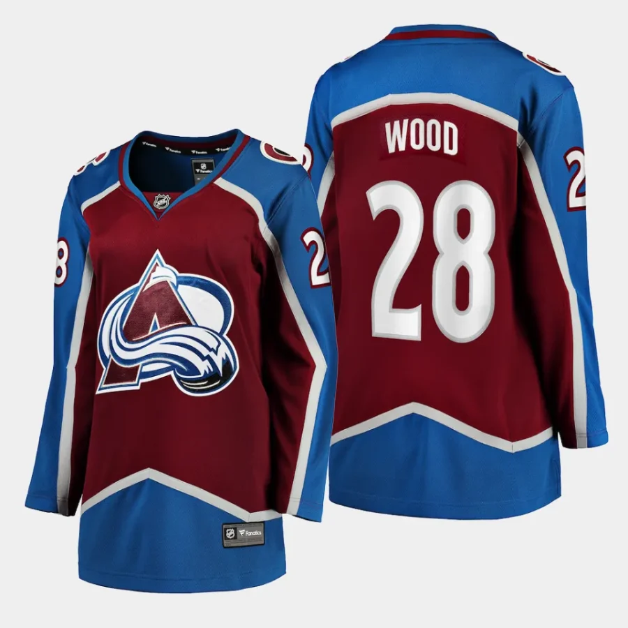 women avalanche miles wood maroon home breakaway player jersey