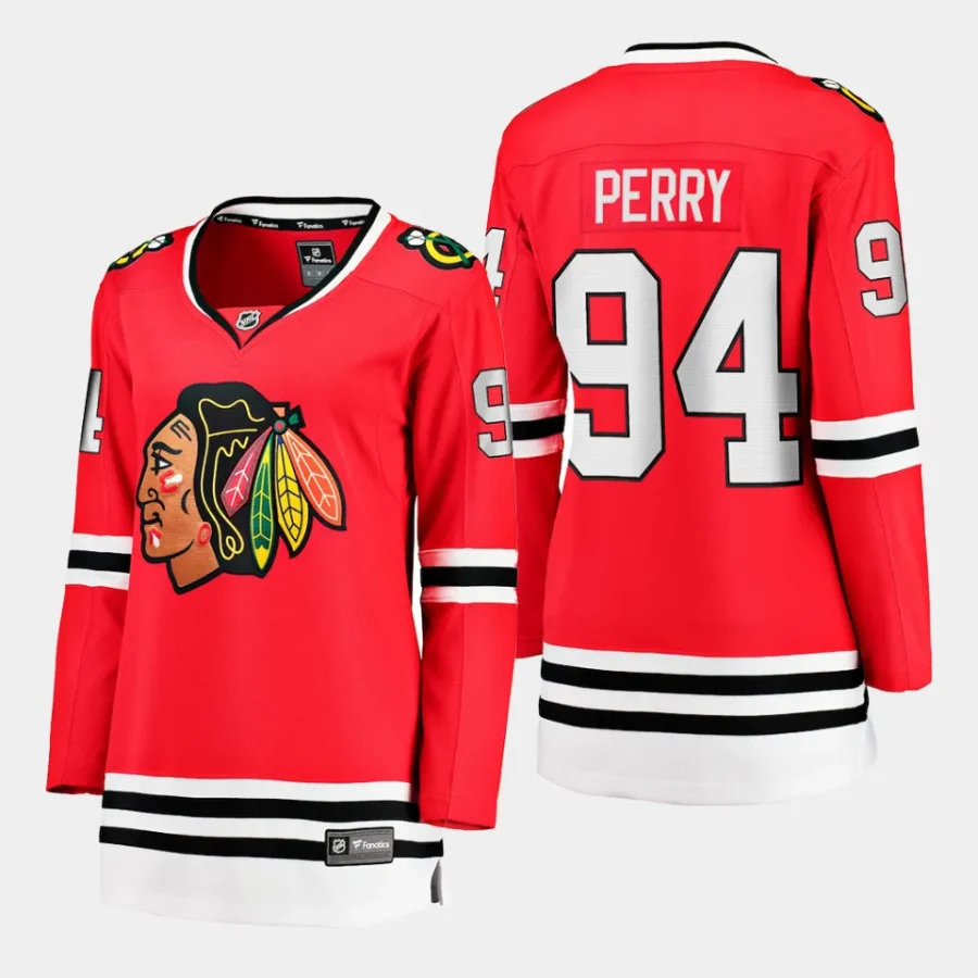 women blackhawks corey perry red home breakaway player jersey