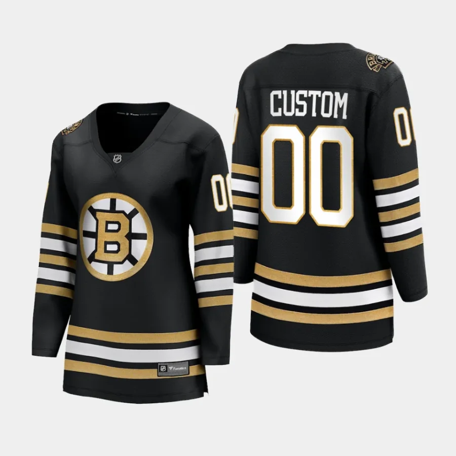 women bruins custom black 2023 24 100th anniversary premier breakaway player jersey