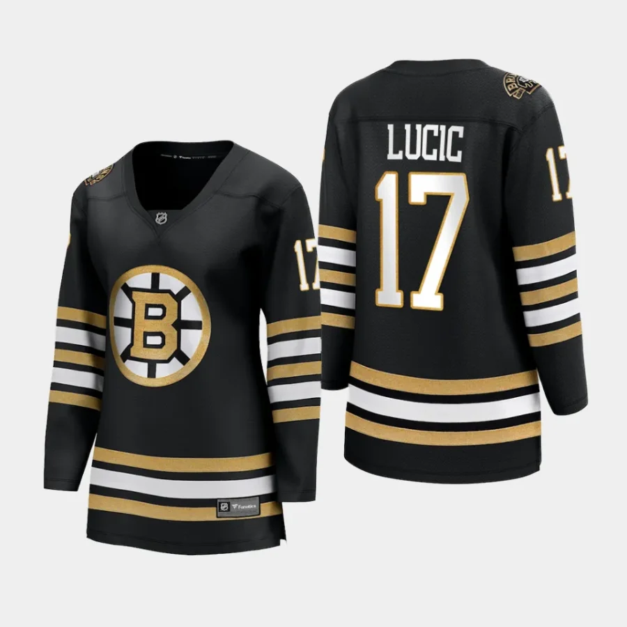 women bruins milan lucic black 2023 24 100th anniversary premier breakaway player jersey