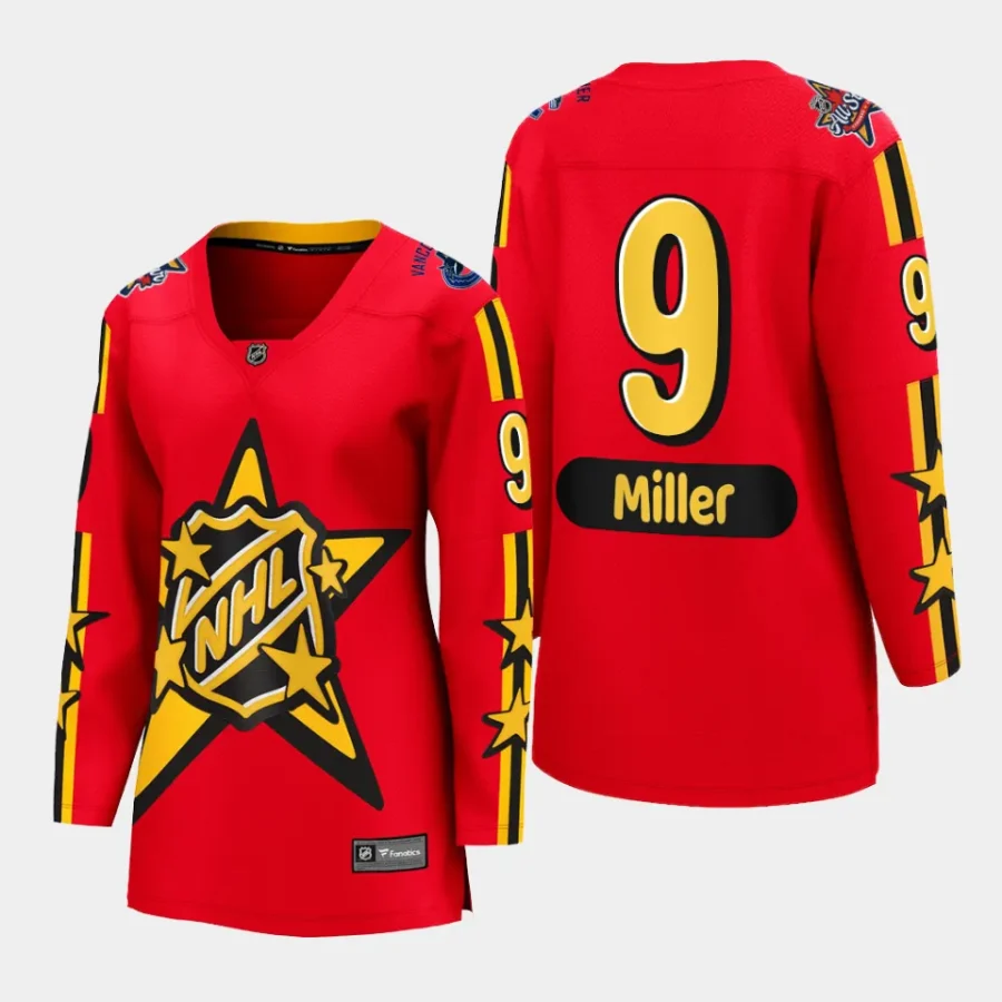 women canucks j.t. miller red 2024 nhl all star game breakaway jersey