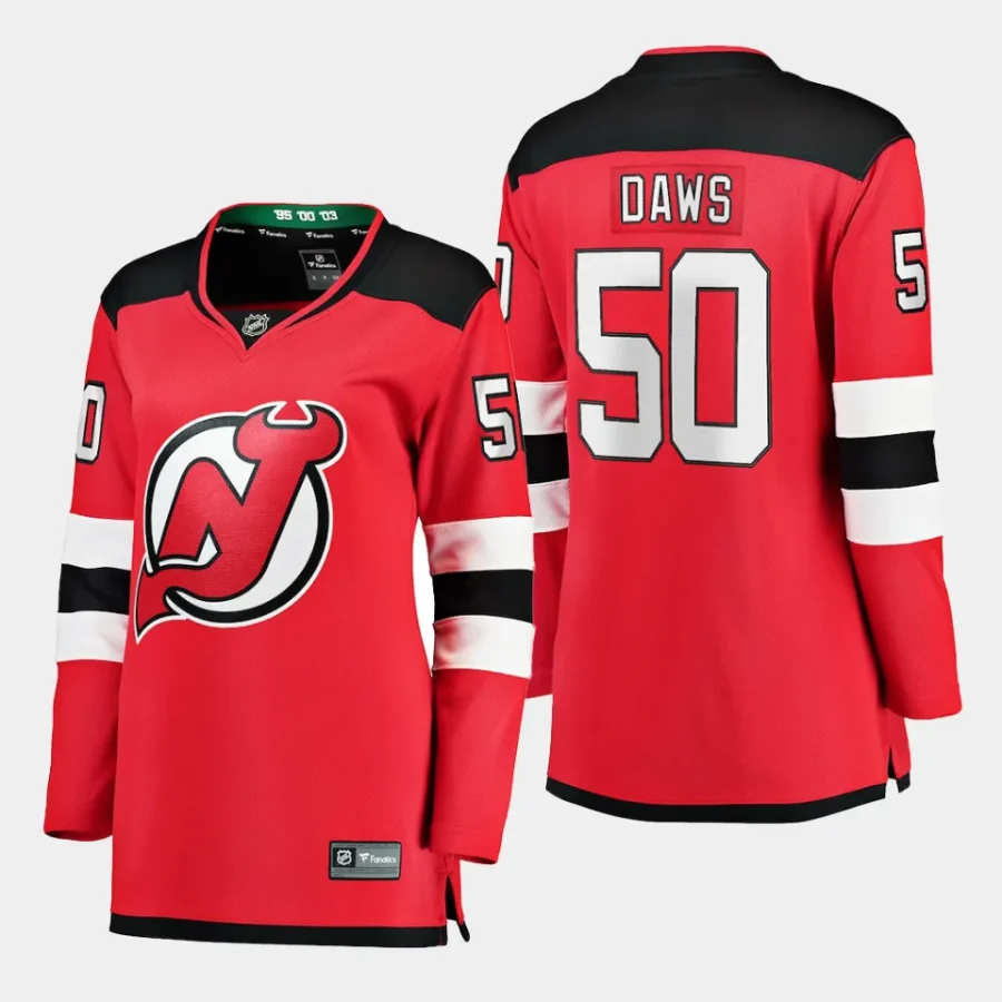 women devils nico daws red home breakaway player jersey