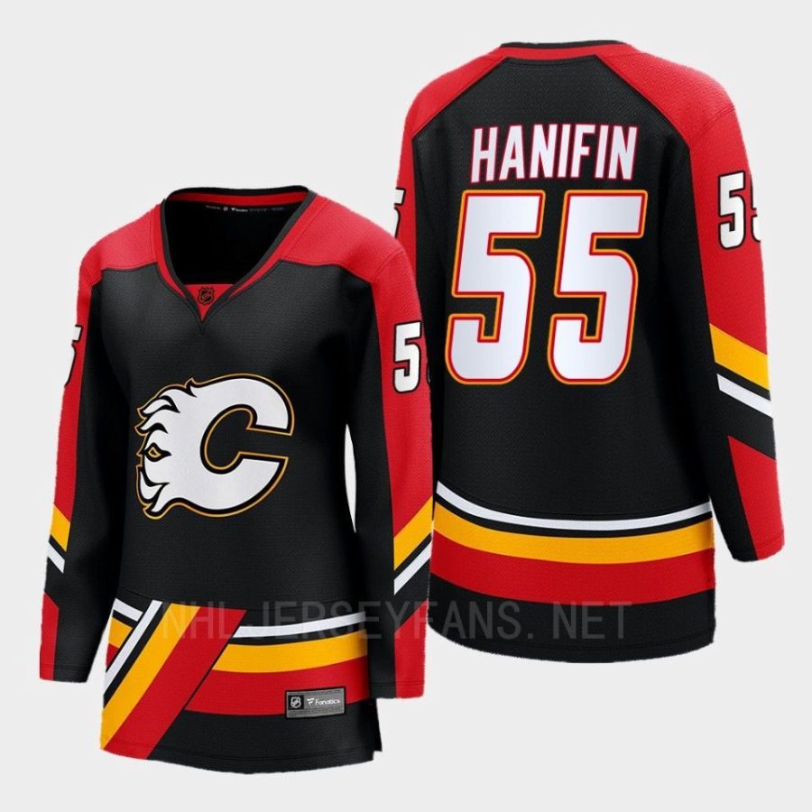 women flames noah hanifin black 2022 special edition 2.0 breakaway player retro jersey