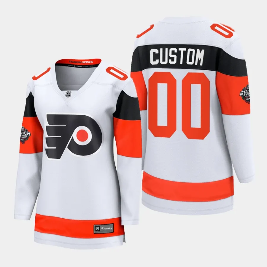 women flyers custom white 2024 nhl stadium series breakaway player jersey