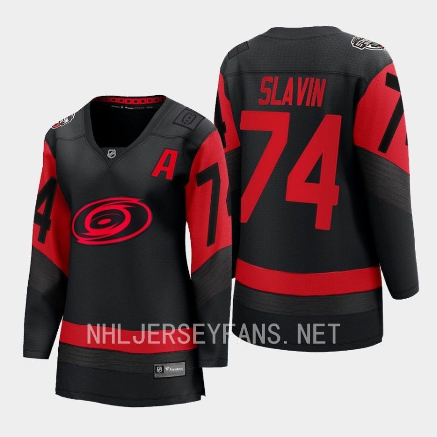 women hurricanes jaccob slavin black 2023 nhl stadium series breakaway player jersey