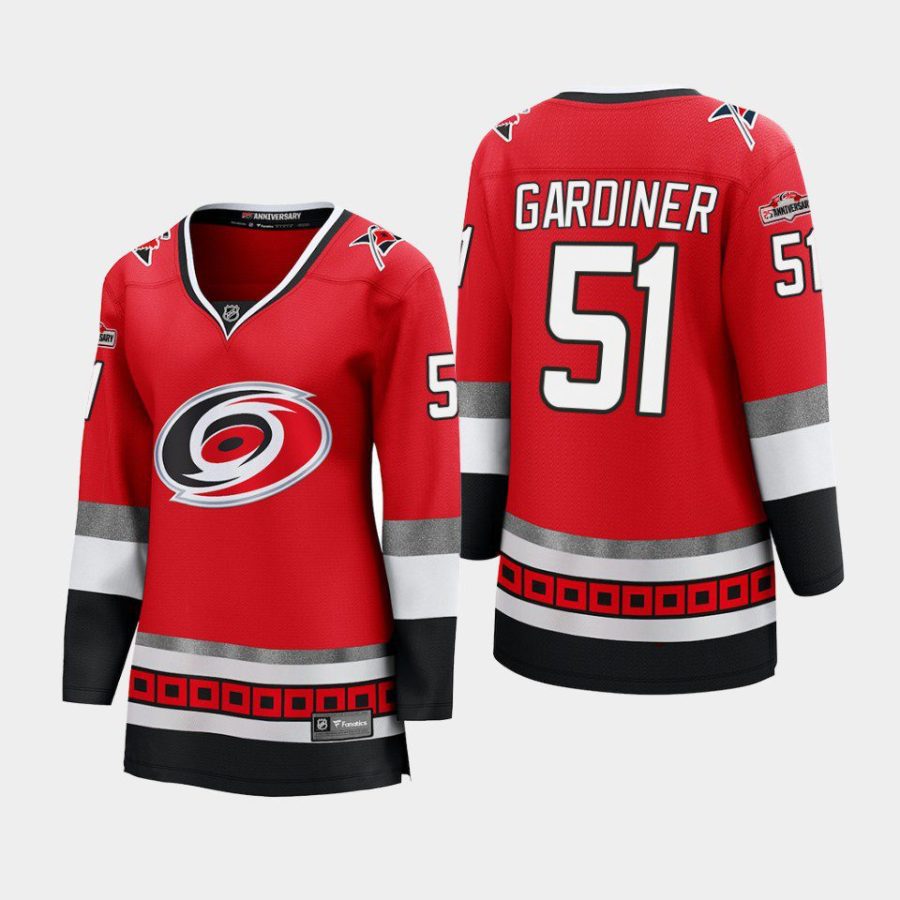 women hurricanes jake gardiner red 25th anniversary premier jersey