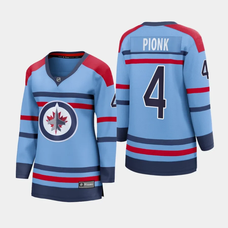 women jets neal pionk light blue 2023 24 rcaf centennial premier breakaway player jersey