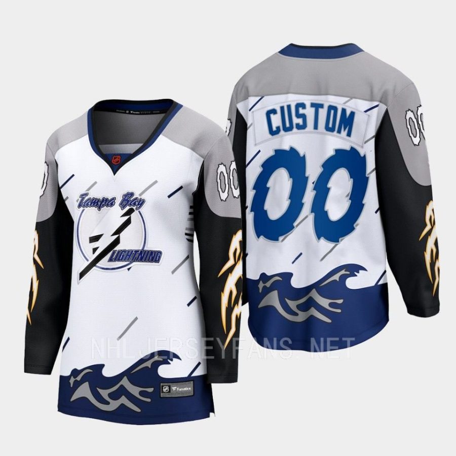 women lightning custom white 2022 special edition 2.0 breakaway retro jersey