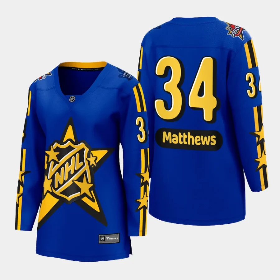 women maple leafs auston matthews blue 2024 nhl all star game breakaway jersey