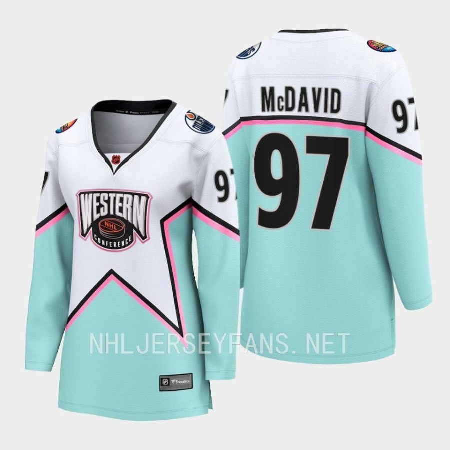 women oilers connor mcdavid white 2023 nhl all star western conference breakaway player jersey