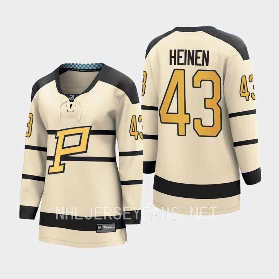 women penguins danton heinen cream 2023 winter classic player jersey