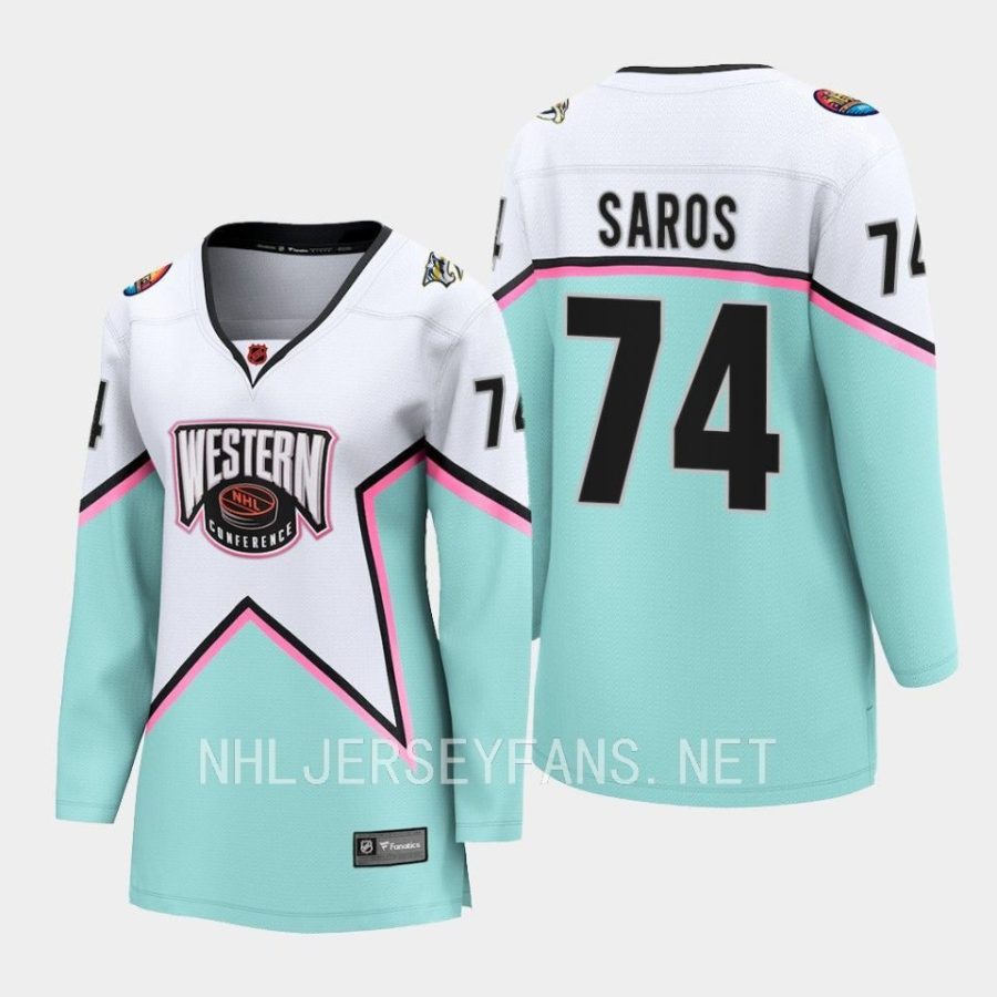 women predators juuse saros white 2023 nhl all star western conference breakaway player jersey