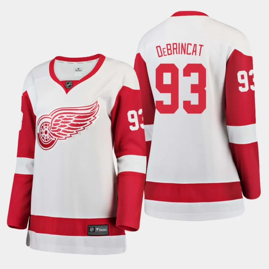 women red wings alex debrincat white away breakaway player jersey