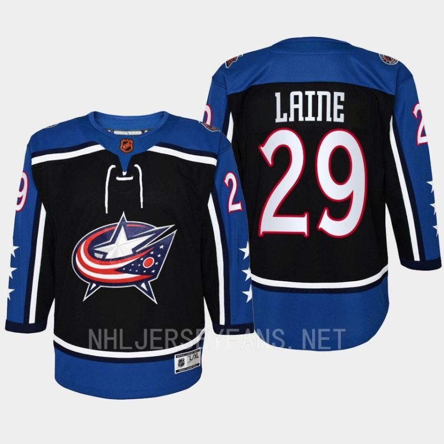 youth blue jackets patrik laine navy 2022 special edition 2.0 premier retro jersey