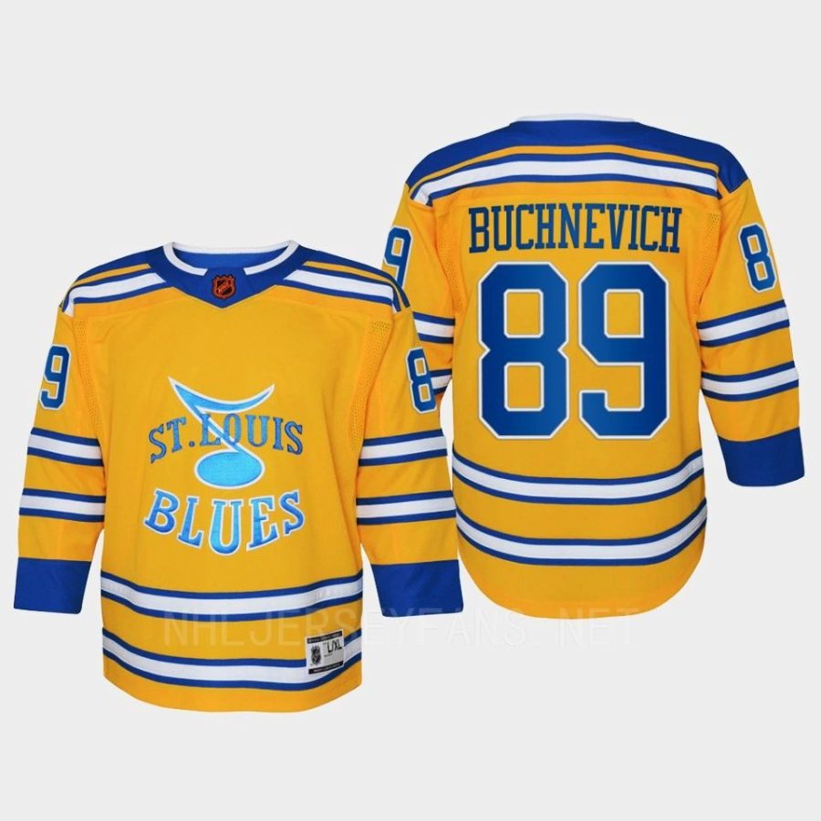 youth blues pavel buchnevich yellow 2022 special edition 2.0 replica retro jersey