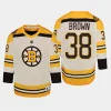 youth bruins patrick brown cream 2023 24 100th anniversary premier player jersey