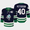 youth canucks elias pettersson navy 2022 special edition 2.0 premier retro jersey