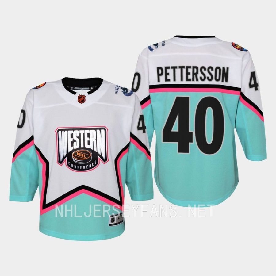 youth canucks elias pettersson white 2023 nhl all star western conference premier jersey