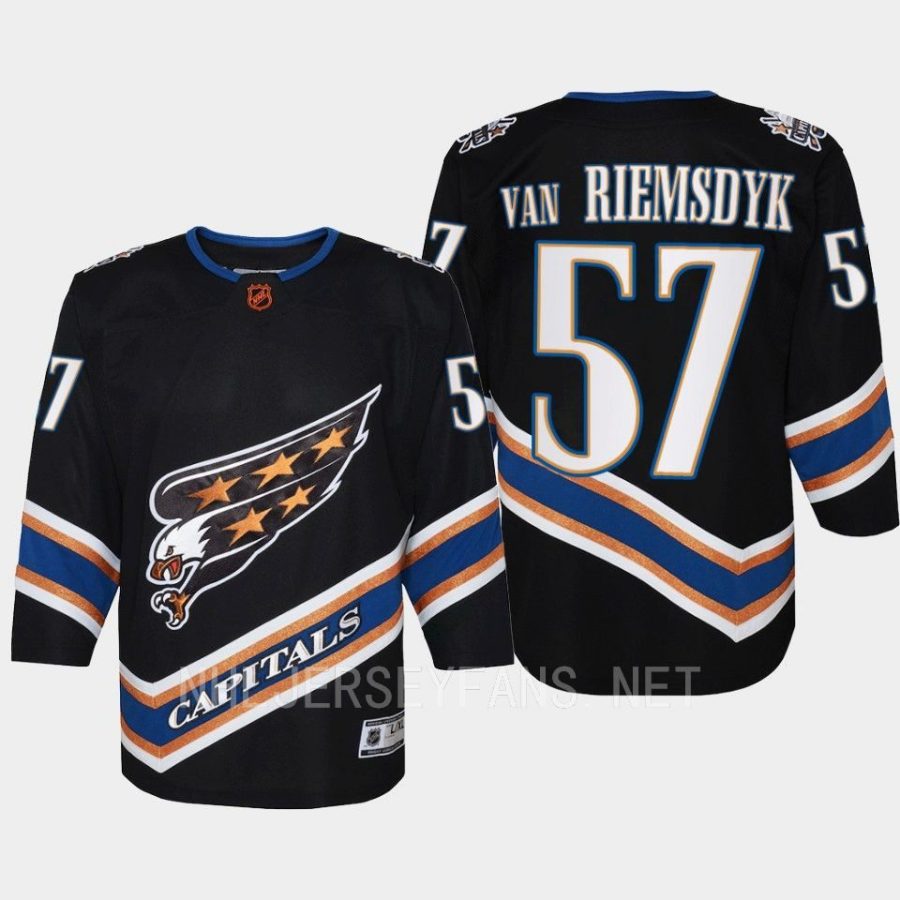 youth capitals trevor van riemsdyk black 2022 special edition 2.0 premier retro jersey