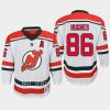 youth devils jack hughes white 2022 23 heritage replica jersey