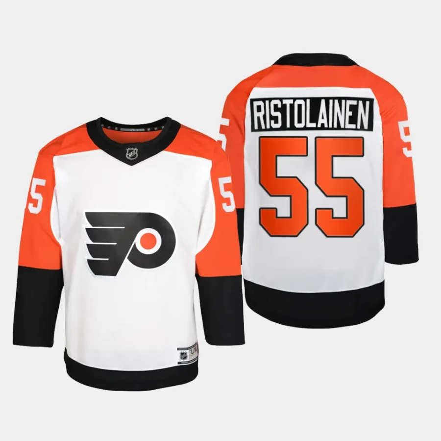 youth flyers rasmus ristolainen white 2023 24 away premier player jersey