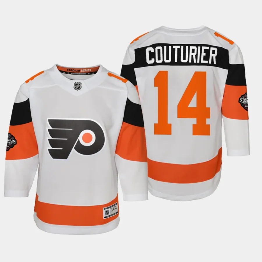 youth flyers sean couturier white 2024 nhl stadium series premier player jersey