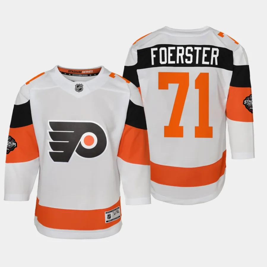 youth flyers tyson foerster white 2024 nhl stadium series premier player jersey