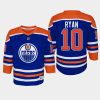 youth oilers derek ryan royal 2022 23 home replica player jersey