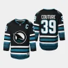 youth sharks logan couture black 2023 24 cali fin 3rd alternate replica jersey