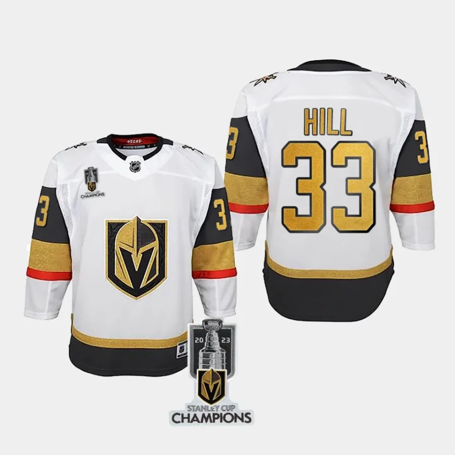 youth vgk adin hill white 2023 stanley cup champions away jersey